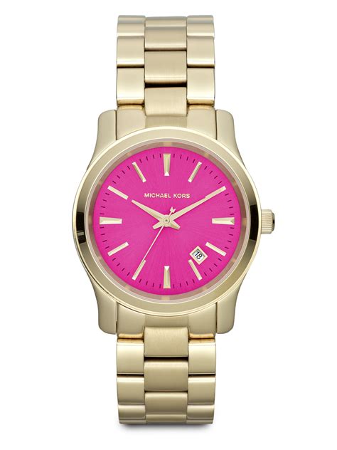 michael kors pink face watch ebay|hot pink michael kors watch.